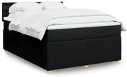 Cama com molas/colchão 140x190 cm tecido preto