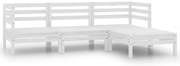 vidaXL 4 pcs conjunto lounge de jardim pinho maciço branco