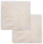 vidaXL Almofadas p/ cadeira 2 pcs 40x40cm pele carneiro genuína branca