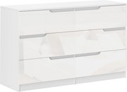 HOMCOM Cómoda com 6 Gavetas Cómoda de Dormitório Moderna com Sistema Anti-Tombo 120x40x75 cm Branco | Aosom Portugal