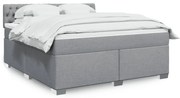 vidaXL Cama com molas/colchão 180x200 cm tecido cinzento-claro