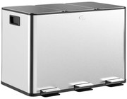 Balde de Lixo de Cozinha com 3 Compartimentos 3x10L Cubo de Lixo de Aç