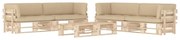 6 pcs conjunto lounge de paletes c/ almofadões pinho impregnado