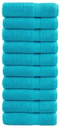 vidaXL Toalhas de mãos premium SOLUND 10pcs 50x100cm 600 gsm turquesa