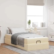 vidaXL Estrutura da Cama com colchão Creme 100 x 200 cm tecido