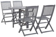 vidaXL 5 pcs conjunto de jantar jardim madeira acácia maciça cinzento