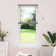 Persiana de Janela com cortinas Manual Prata 80 x 130 cm Alumínio