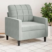 vidaXL Poltrona 60 cm veludo cinzento-claro