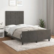Estrutura de cama sem colchão 120x190 cm Veludo cinza escuro