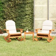 3 pcs conjunto lounge de jardim Adirondack acácia maciça