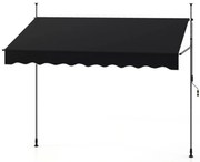 Toldo retrátil manual com manivela, cobertura externa ajustável em altura 250 x 300 cm, branco