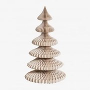 Árvore De Natal Em Papel Aurina Linho Bege Com Borda Dourada & ↑140 Cm - Sklum