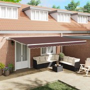 vidaXL Toldo retrátil automático com luz LED 500x300 cm castanho