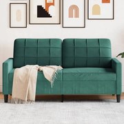 vidaXL Sofá de 2 lugares 140 cm veludo verde-escuro