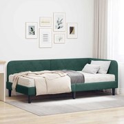 vidaXL Estrutura de Cama de Canto Verde Escuro 90 x 190 cm Veludo