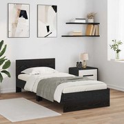 vidaXL Estrutura da Cama Carvalho Preto 90 x 200 cm Madeira processada