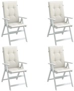 Almofadões para cadeiras altas 4 pcs mesclado tecido creme