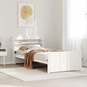 vidaXL Estrutura de cama c/ cabeceira sem colchão 90x200 cm branco