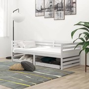 Sofá-cama com gavetas 90x200 cm pinho maciço branco