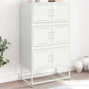 vidaXL Aparador 68,5x38,5x123,5 cm aço branco