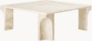 Mesa de centro em travertino Doric, L 80 cm