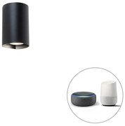 LED Candeeiro de parede redondo inteligente preto incl. Wifi GU10 - Sabbir Design