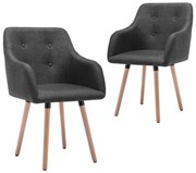vidaXL Cadeiras de jantar 2 pcs tecido cinzento-escuro