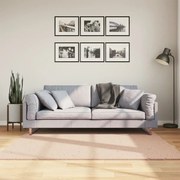 Tapete pelo curto macio e lavável HUARTE 160x160 cm rosa-pálido
