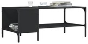 vidaXL Mesa centro c/ prateleira 100x51x40 cm derivados madeira preto