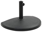 vidaXL Base de guarda-sol semicircular poliresina 15 kg preto