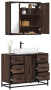 vidaXL 2 pcs conj. móveis WC derivados madeira cor carvalho castanho