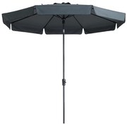 Guarda-sol de jardim Flores Luxe 300 cm redondo cinzento