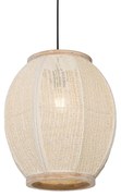 Candeeiro de suspensão oriental natural 35 cm - Rob Oriental