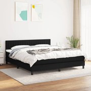 vidaXL Cama com molas/colchão 160x200 cm tecido preto