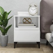 vidaXL Mesa de cabeceira 40x35x50 cm branco brilhante