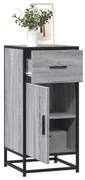 vidaXL Aparador 35,5x35x76 cm deriv. de madeira/metal cinzento sonoma