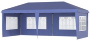 Outsunny Tenda Dobrável com 4 Paredes Laterais Amovíveis 4 Janelas e Bolsa de Transporte 585x295x270 cm Azul | Aosom Portugal