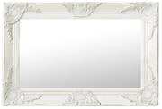vidaXL Espelho de parede estilo barroco 60x40 cm branco