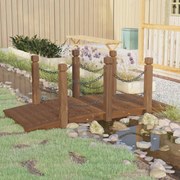 Ponte jardim c/ corrimões em corrente 150x67x56 cm abeto maciço