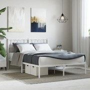 vidaXL Estrutura de cama com cabeceira 140x200 cm metal branco