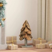 vidaXL Árvore de Natal Castanho 61 cm Madeira de teca maciça