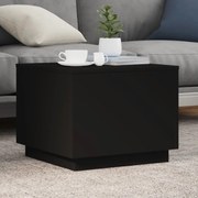 vidaXL Mesa de centro com luzes LED 50x50x40 cm preto
