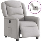 vidaXL Poltrona reclinável elétrica tecido cinzento-nublado