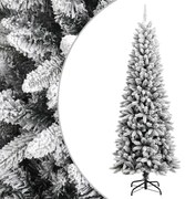 vidaXL Árvore de Natal artificial com neve PVC &amp; PE 210 cm
