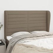 vidaXL Cabeceira cama abas tecido 147x23x118/128 cm cinza-acastanhado