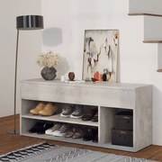 vidaXL Banco sapateira 105x30x45 cm derivados madeira cinzento-cimento