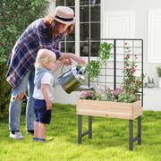 Canteiro de jardim elevado de madeira, caixa de plantio elevada com base aberta