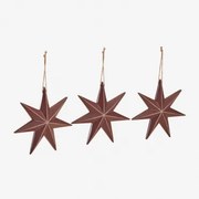 Pack De 3 Enfeites De Natal Em Mdf Perg Cedro Vermelho & 20 X 20 Cm - Sklum
