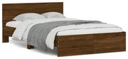 vidaXL Estrutura cama cabeceira/luzes LED 120x200 cm carvalho castanho