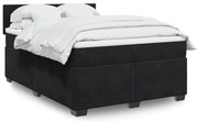 Cama com molas/colchão 140x190 cm veludo preto